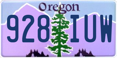 OR license plate 928IUW