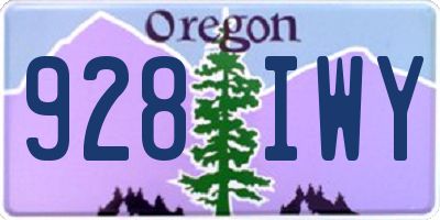 OR license plate 928IWY