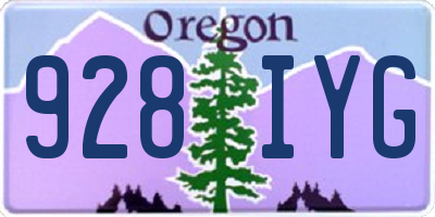 OR license plate 928IYG