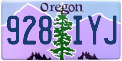 OR license plate 928IYJ