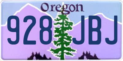 OR license plate 928JBJ