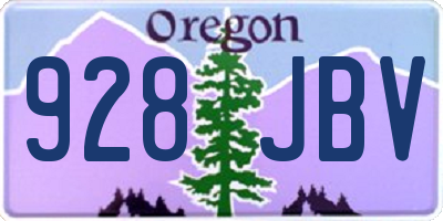 OR license plate 928JBV