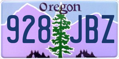 OR license plate 928JBZ