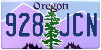 OR license plate 928JCN