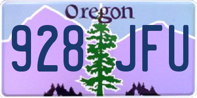 OR license plate 928JFU