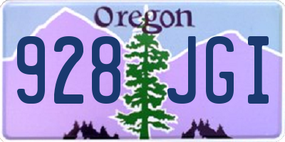 OR license plate 928JGI