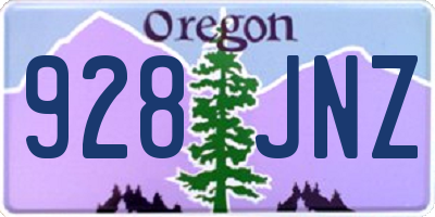 OR license plate 928JNZ