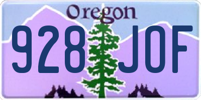 OR license plate 928JOF