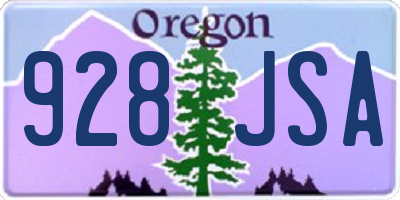 OR license plate 928JSA