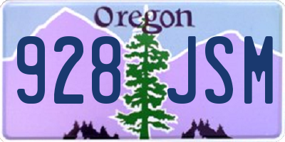 OR license plate 928JSM