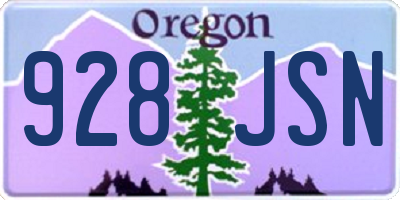 OR license plate 928JSN