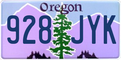 OR license plate 928JYK