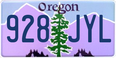 OR license plate 928JYL