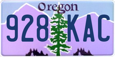 OR license plate 928KAC