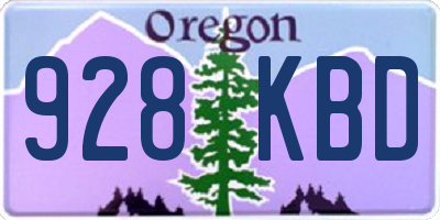OR license plate 928KBD