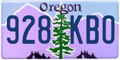 OR license plate 928KBO