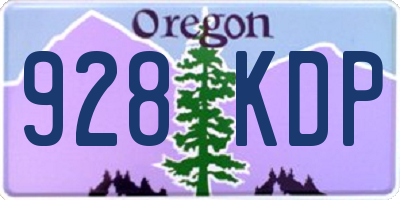 OR license plate 928KDP