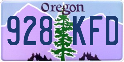 OR license plate 928KFD