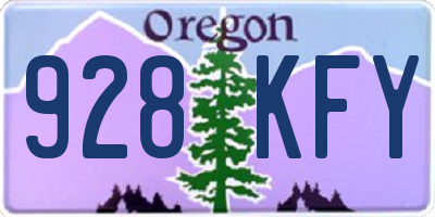 OR license plate 928KFY