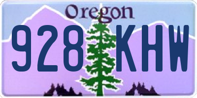 OR license plate 928KHW