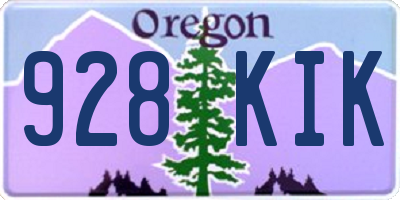 OR license plate 928KIK