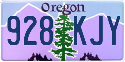 OR license plate 928KJY