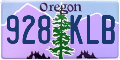 OR license plate 928KLB