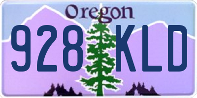 OR license plate 928KLD
