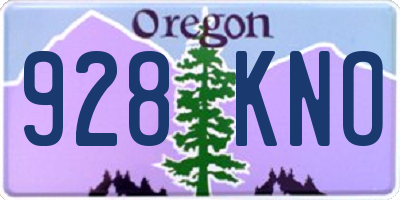 OR license plate 928KNO