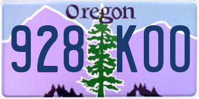OR license plate 928KOO