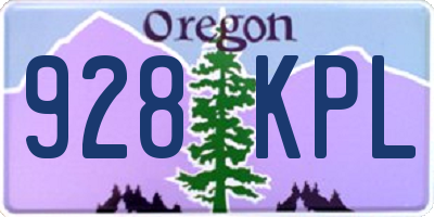 OR license plate 928KPL