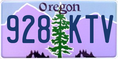 OR license plate 928KTV