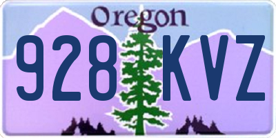 OR license plate 928KVZ
