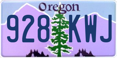 OR license plate 928KWJ