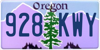OR license plate 928KWY