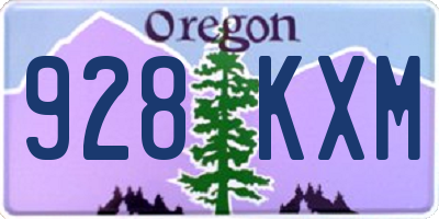 OR license plate 928KXM