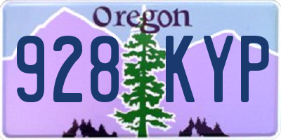 OR license plate 928KYP