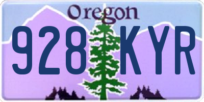 OR license plate 928KYR