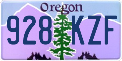 OR license plate 928KZF