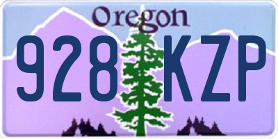 OR license plate 928KZP