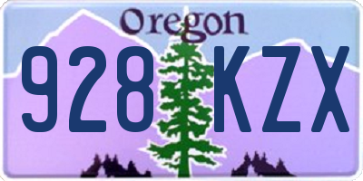 OR license plate 928KZX