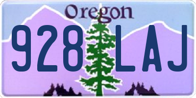 OR license plate 928LAJ