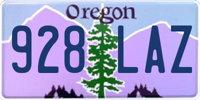 OR license plate 928LAZ