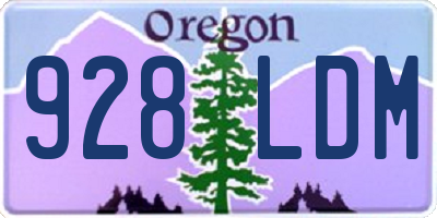 OR license plate 928LDM