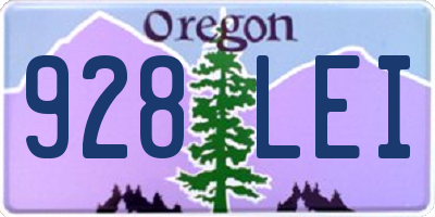 OR license plate 928LEI