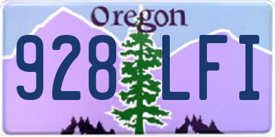 OR license plate 928LFI