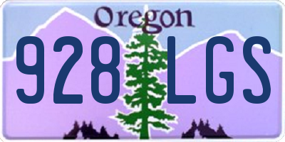 OR license plate 928LGS