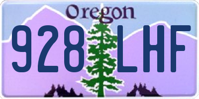 OR license plate 928LHF