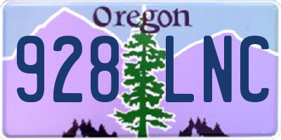 OR license plate 928LNC