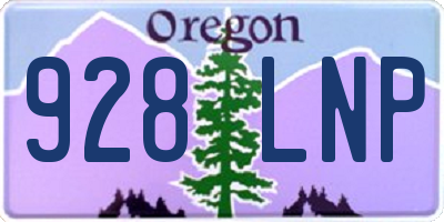 OR license plate 928LNP